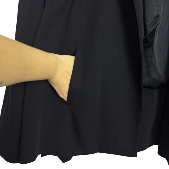Eileen Fisher Silk Crepe Ponte Black Blazer Oversized Open Front Jacket Size 3X - Picture 4 of 9